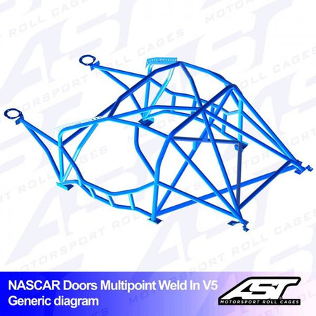 Klatka bezpieczeństwa BMW (E30) 3-Series 5-drzwiowa Tourwg AWD wielopunktowo spawana w V5 NASCAR-door