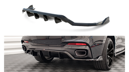 Splitter BMW X6 F16 M-Pack Rear Central with Diffuser Gloss Black