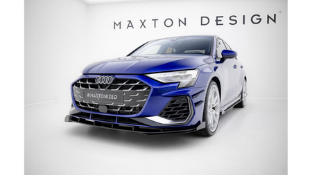 Splitter Audi A3 S-Line S3 8Y Facelift Front Street Pro Black-Red + Gloss Flaps