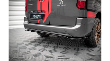 Splitter Peugeot Partner Long III Tył Środkowy z Dyfuzorem Gloss Black