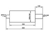 Rear Muffler 87x140mm inlet 63,5mm