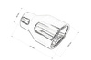 Exhaust Tip 102mm enter 63mm Polished