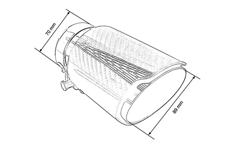 Exhaust Tip 89mm enter 70mm Carbon Gloss