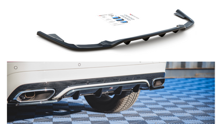 Splitter Volvo XC60 II R-Design Rear Central with Diffuser Gloss Black