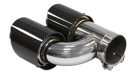 Końcówka tłumika 101mmx2 wejście 70mm Carbon Gloss Zestaw