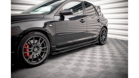 Dokładka Mazda 3 I MPS Progi Street Pro Black + Gloss Flaps