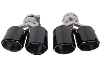 Exhaust 89mmx2 Inlet 76mm Carbon Gloss Set
