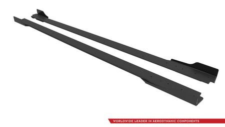 Side Skirts Hyundai Veloster N Mk2 Street Pro Black-Red + Gloss Flaps