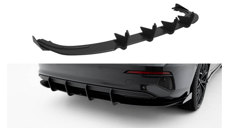 Dyfuzor Audi A3 8Y Tył Street Pro Black-Red + Gloss Flaps