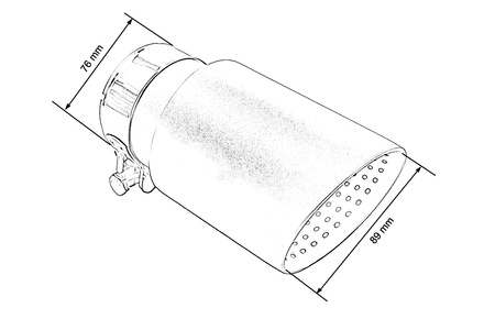 Końcówka tłumika 89mm wejście 76mm Szczotkowana