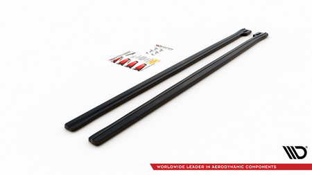 SIDE SKIRTS DIFFUSERS FIAT 500 ABARTH MK1 FACELIFT Gloss Black