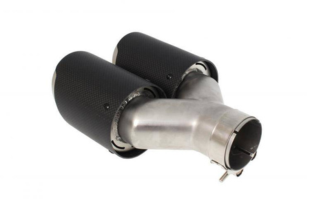 Końcówka tłumika 89mmx2 wejście 63mm Carbon Mat