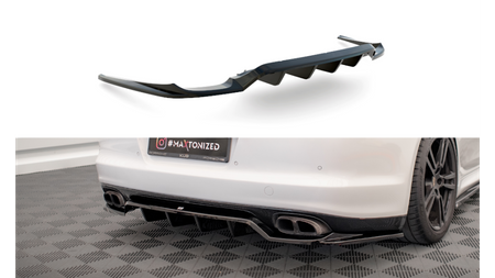 Splitter Porsche Panamera Turbo 970 Rear Central with Diffuser Gloss Black