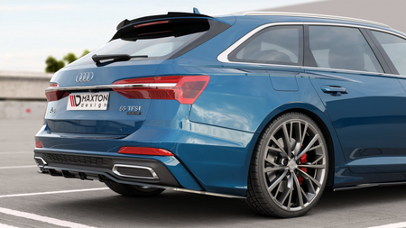 Splitter Audi A6 C8 S-Line Avant Rear Central with Diffuser Gloss Black