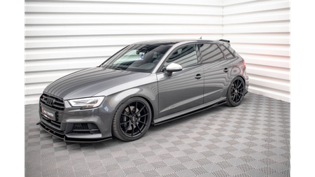 Dokładki Progów Audi S3 / A3 S-Line Sportback 8V Facelift Gloss Black