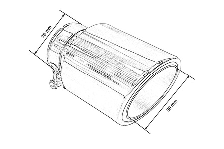 Exhaust Tip 89mm enter 76mm Polished