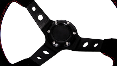 Kierownica Pro 350mm offset:80mm Zamsz Black
