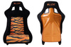 Fotel sportowy SLIDE KS2 Premium Orange Black & Grafic Tiger Welur Orange Glitter