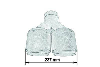Końcówka tłumika 114mmx2 wejście 76mm Carbon Matt