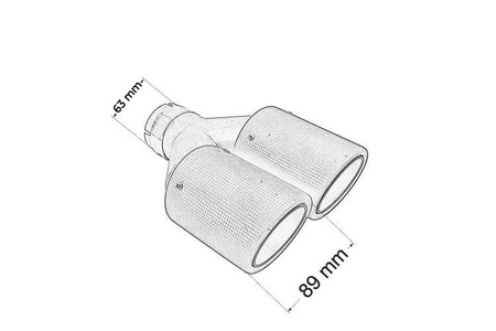 Exhaust Tip 89mmx2 enter 63mm Carbon Matte