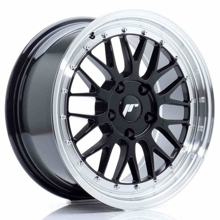 JR Wheels JR23 17x8 ET35 5x100 Gloss Black w/Machined Lip