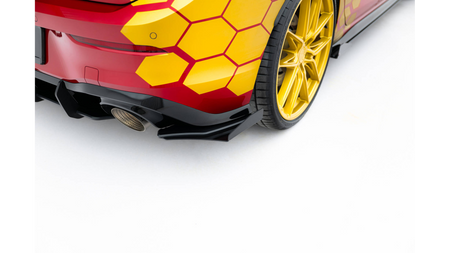 Splitter Volkswagen Golf GTI Clubsport Mk8 Facelift Rear Side Street Pro Black + Gloss Flaps