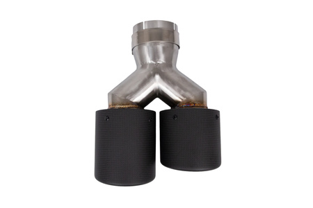 Końcówka tłumika 114mmx2 wejście 76mm Carbon Matt Prawa