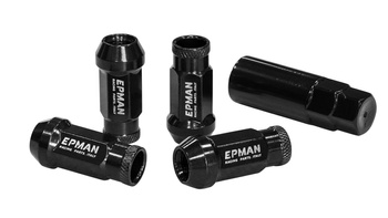 Wheel lug nuts Epman JDM Steel M12x1.5 Cone Black ​