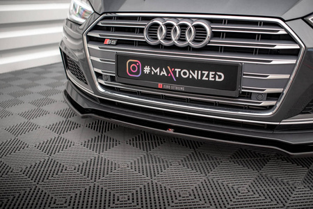 FRONT SPLITTER V.1 Audi A5 F5 S-Line - Gloss Black
