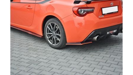 Splitter Toyota GT86 Facelift Rear Side v.2 Gloss Black + Red