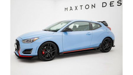 Side Skirts Hyundai Veloster N Mk2 Street Pro Black + Gloss Flaps