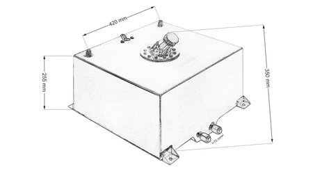 Fuel tank 60L TurboWorks with filler and sensor