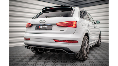 Splitter Audi Q3 8U Facelift Tył Środkowy z Dyfuzorem Gloss Black