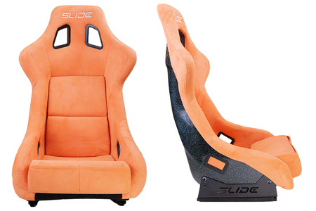 Racing seat SLIDE KS2 Premium Dark Orange Welur & Moonlight Glitter