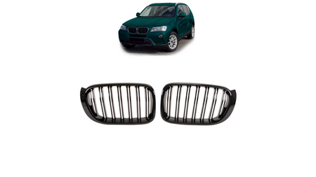Grill BMW X3 F25 X4 F26 Facelift podwójne żeberka Gloss Black