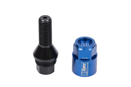 Racing bolts D1Spec Heptagon 2in1 M12x1,5 28mm Cone Blue