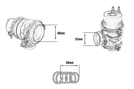 Wastegate zewnętrzny TurboWorks 60mm 1.6 Bar V-Band Niebieski