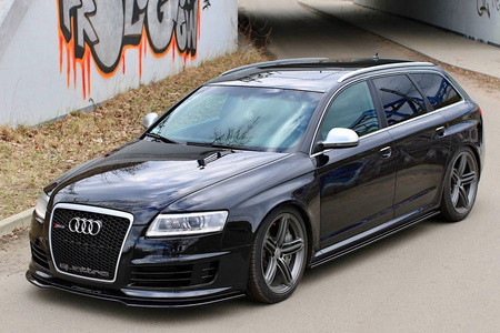Side Skirts Diffusers Audi RS6 C6 - Gloss Black