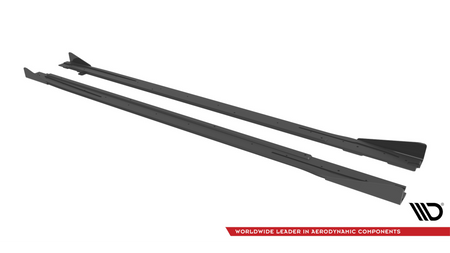 Diffuser Audi A3 8Y S-Line Side Skirts Street Pro Black-Red + Gloss Flaps