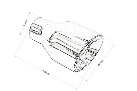 Exhaust Tip 102mm enter 60mm Polished