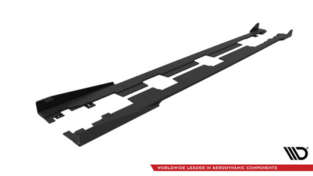 Diffuser Honda Civic X Side Skirts Street Pro Black-Red + Gloss Flaps