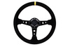 Kierownica Pro 350mm offset:80mm Zamsz Yellow