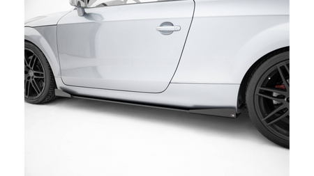 Side Skirts Audi TT 8J S S-Line Facelift Street Pro Black-Red + Gloss Flaps