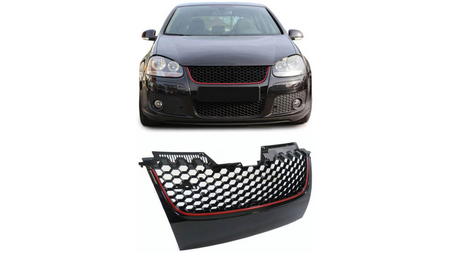 Grill Volkswagen Golf V Red Strip Badgeless