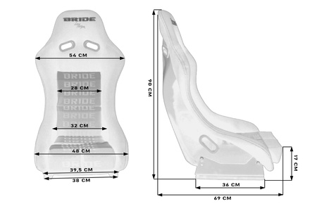 Racing seat GTR Bride GTR Suede Black