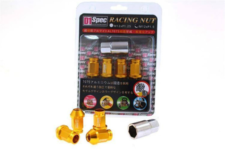 Wheel lug nuts D1Spec Replica 40mm M12x1,25 Gold