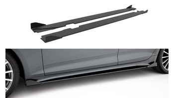 Side Skirts Audi A5 F5 Sportback Facelift Street Pro Black + Gloss Flaps