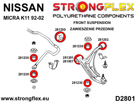 Front anti roll bar bush