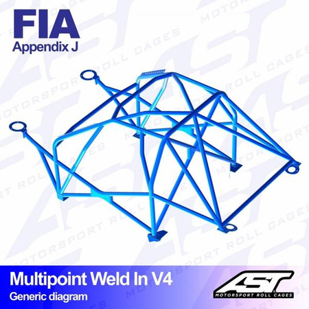 Roll Cage BMW (E46) 3-Series 4-doors Sedan RWD MULTIPOINT WELD IN V4