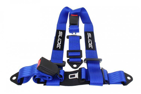 Racing seat belts Slide 3p 2" Blue E4 Homologation